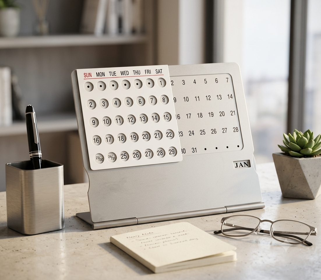 Aluminum Desk calendar
